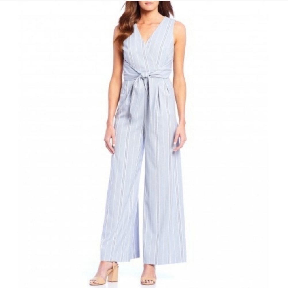 COPY - Antonio melani jumpsuit denim blue white stripes size 0